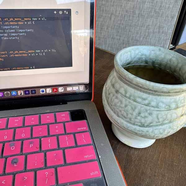 laptop and tea coulda been arting instead of websiting